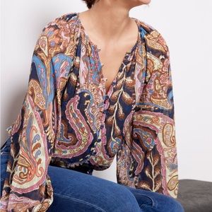 Sanctuary Tapestry Button Blouse in Tapestry